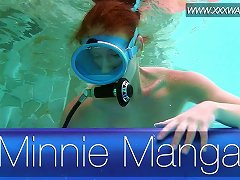 Lusty Hungarian Diver With Natural Tits Minnie Manga Masturbates In Pool